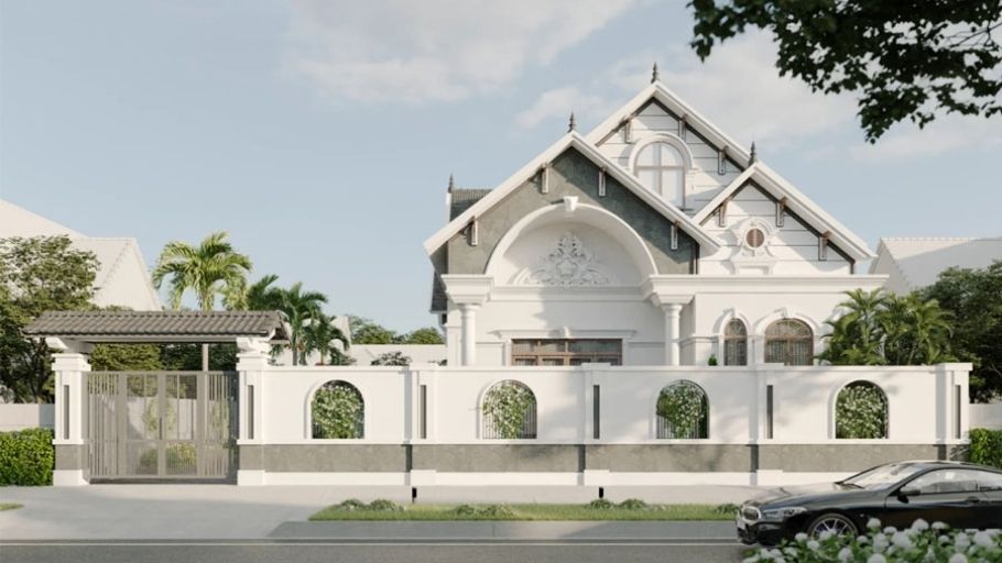 Biệt thự 200m2 mái Thái tân cổ điển
