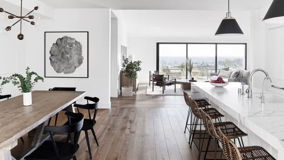 Bếp và phòng ăn trong biệt thự 300m2 phong cách Bắc Âu