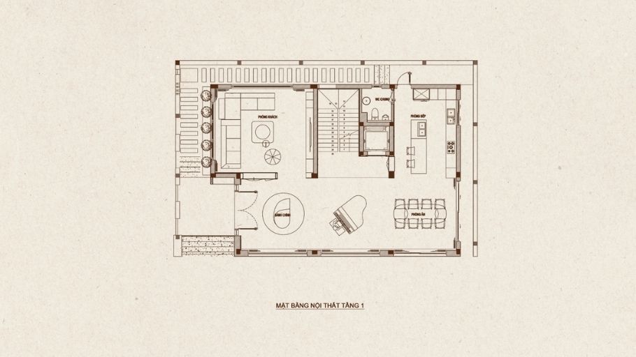 Bản vẽ kỹ thuật tầng 1 do SENDESIGN thiết kế