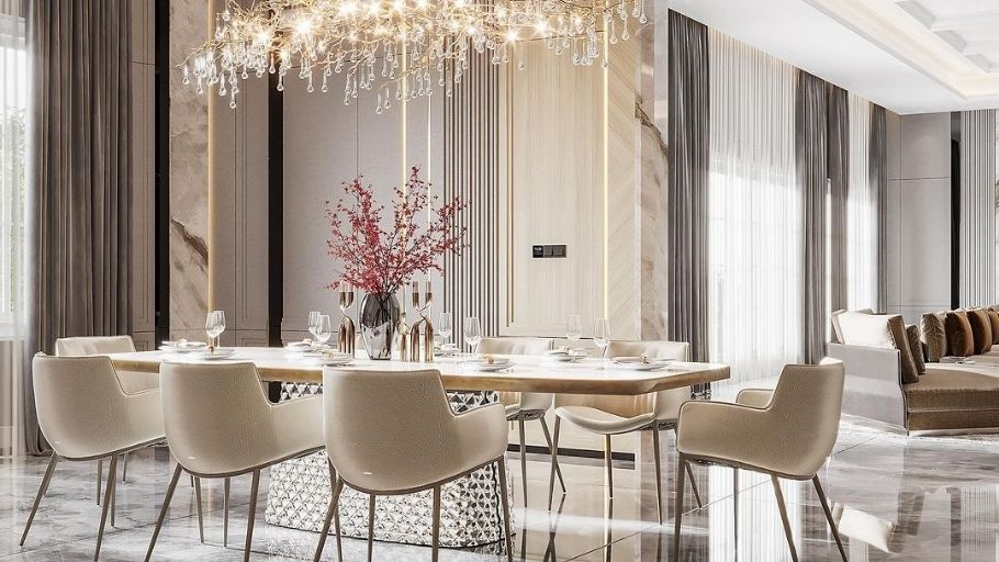 Không gian ăn uống và bếp tại Chateau Phú Mỹ Hưng