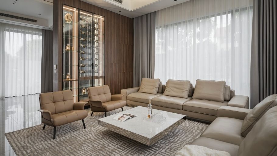 Phòng khách tại Saroma Villa