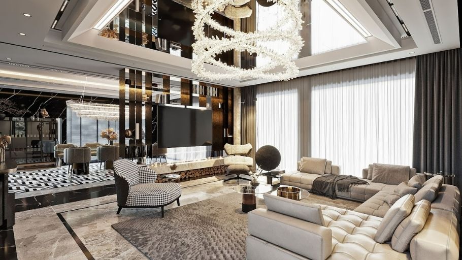 Phòng khách trong biệt thự Hoan Son Villa
