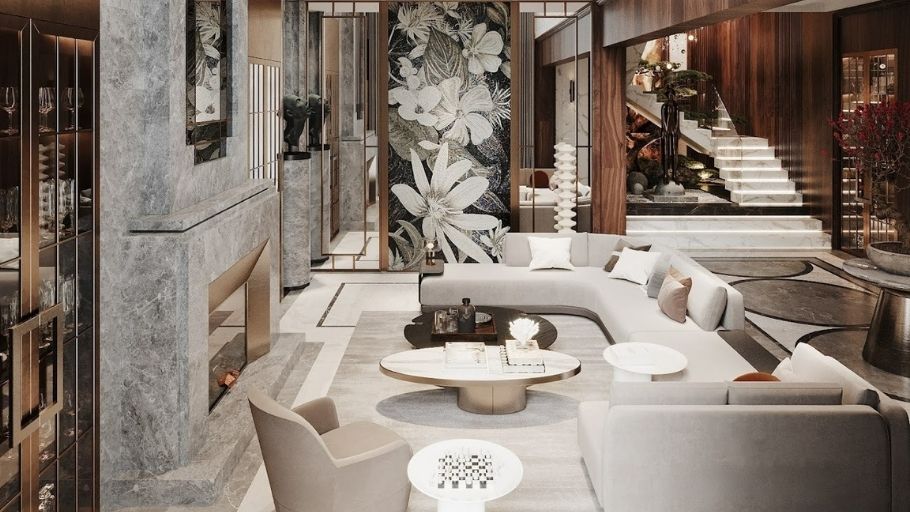 phòng khách trong biệt thự Lizio Villa