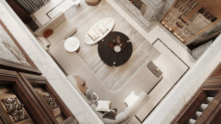 Phòng khách trong biệt thự Lizio Villa