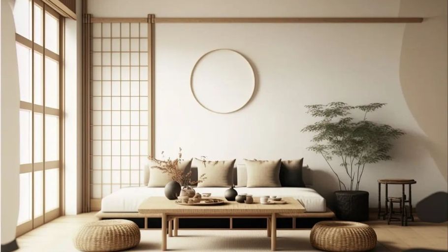 Phòng khách biệt thự Gamuda không gian Japandi