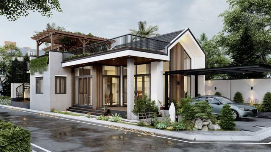 Biệt thự 1 tầng 3 phòng ngủ mái Thái