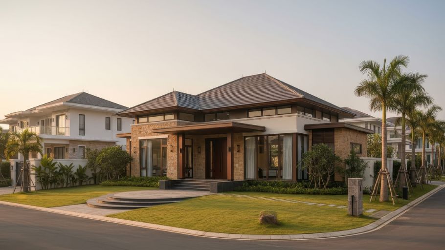 Mẫu biệt thự 1 tầng 4 phòng ngủ diện tích 1000m²