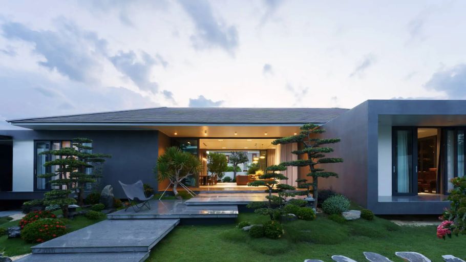 Mẫu biệt thự 1 tầng 5 phòng ngủ diện tích 900m²
