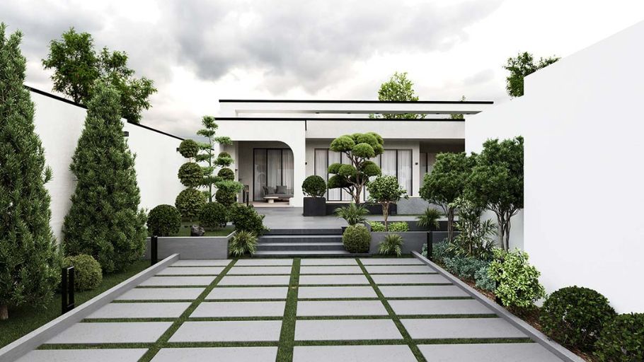 Mẫu biệt thự 1 tầng 6 phòng ngủ sở hữu không gian sân vườn tuyệt đẹp