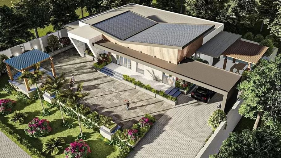 Thiết kế biệt thự 1 tầng 6 phòng ngủ