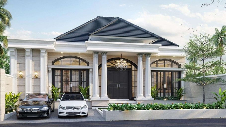 Thiết kế biệt thự 1 tầng 6 phòng ngủ mang đậm hơi thở kiến trúc Pháp