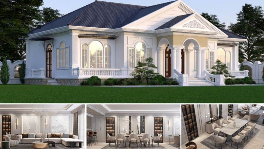 Biệt thự 1 tầng 6 phòng ngủ