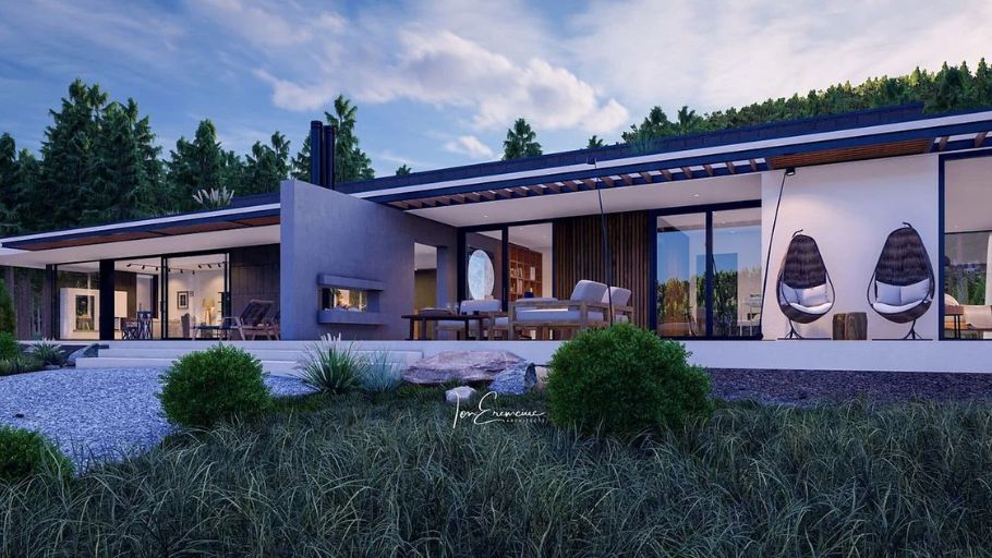 Biệt thự 1 tầng kiểu châu Âu 4 phòng ngủ
