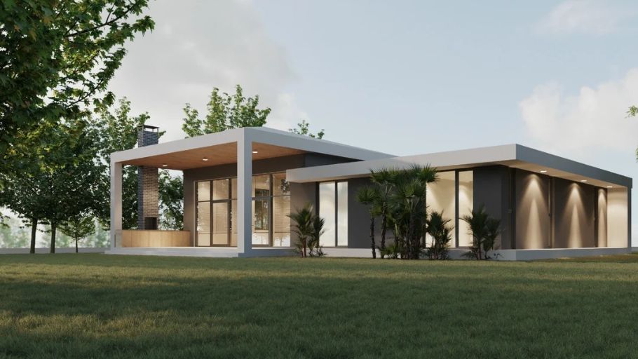 Biệt thự 1 tầng kiểu châu Âu 5 phòng ngủ