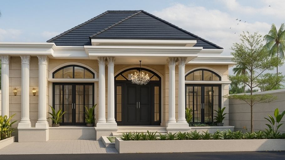 Mẫu biệt thự 1 tầng cấp 4 tân cổ điển