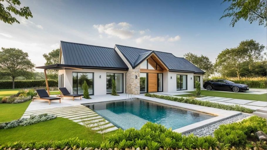 Mẫu biệt thự 1 tầng phong cách hiện đại