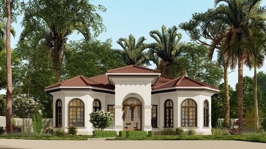 Biệt thự 1 tầng tân cổ điển kiểu Pháp sang trọng