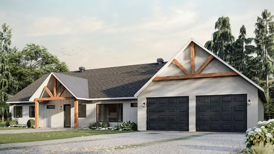 Thiết kế biệt thự 1 tầng phong cách Pháp - Bắc Âu