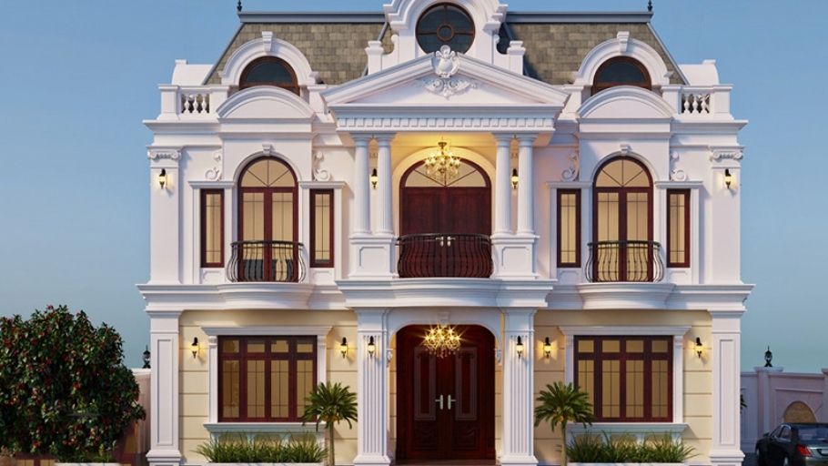 Biệt thự 2 tầng Cổ Điển mái Mansard