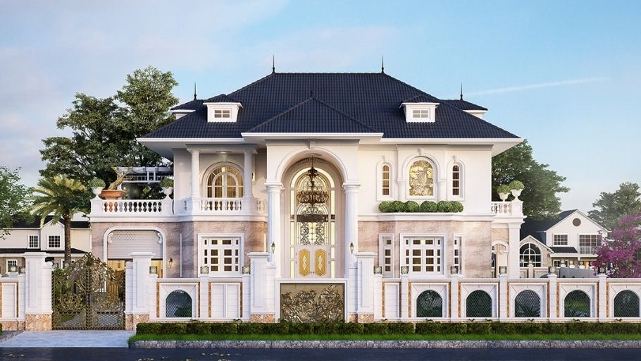 Mẫu biệt thự tân cổ điển mái Thái trang nhã