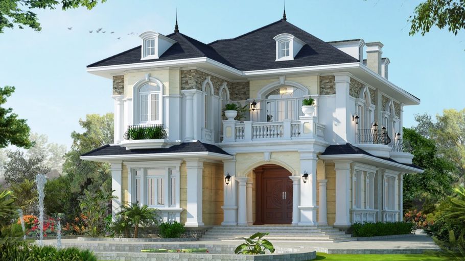 Biệt thự mái Thái 2 tầng kiểu châu Âu
