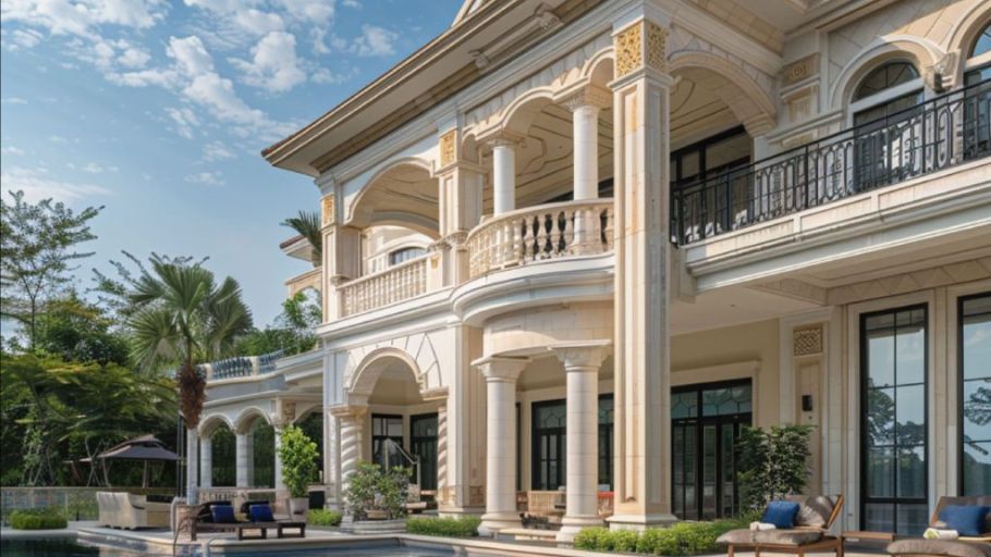 Biệt thự 2 tầng kiểu châu Âu có hồ bơi