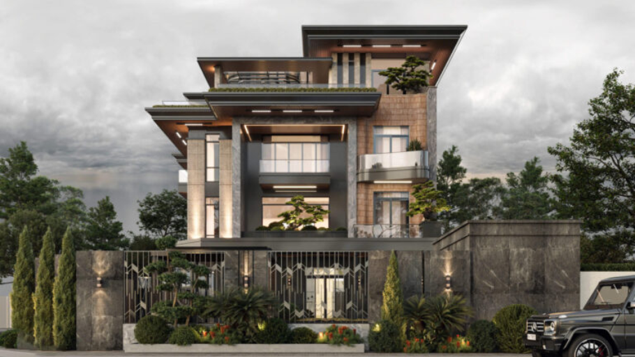 Mẫu thiết kế biệt thự 4 tầng Modern Luxury