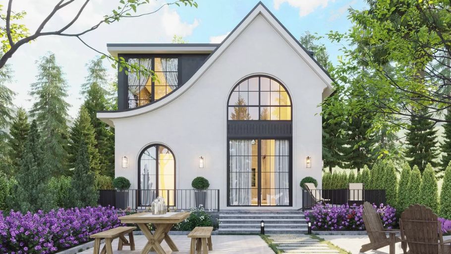 Biệt thự nhà vườn Scandinavian với không gian sử dụng bảng màu sáng