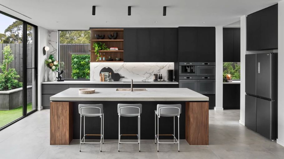 Khu bếp biệt thự nhà vườn thiết kế mở