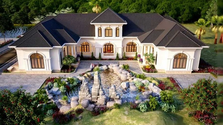 Biệt thự Tân Cổ Điển 1 tầng mái Thái