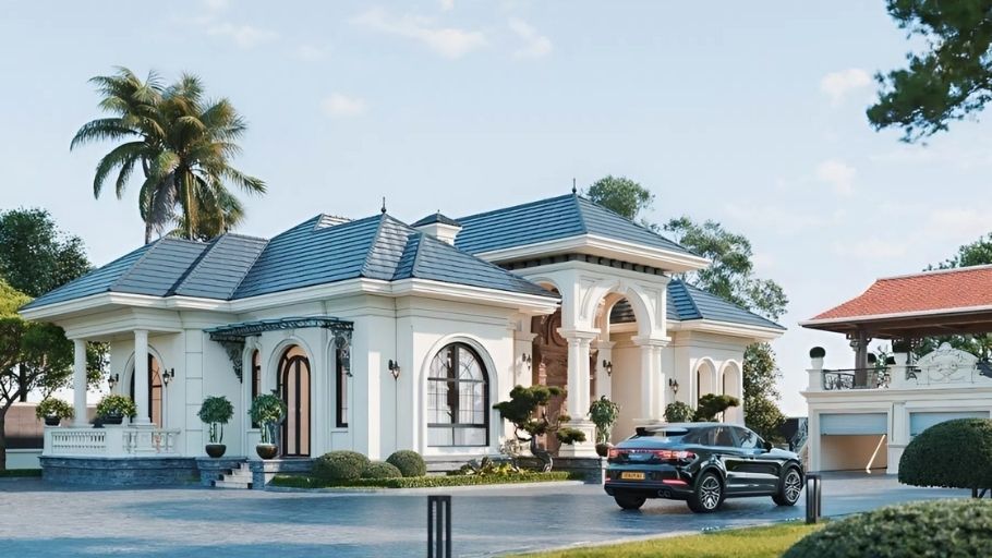 Biệt thự Tân Cổ Điển 1 tầng mái Mansard