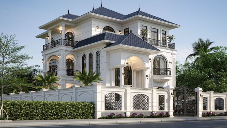 Biệt thự tân cổ điển với mái Nhật