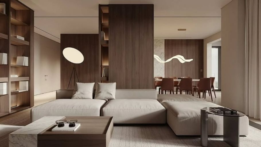 Một góc nhìn tối giản và thanh lọc hơn với bộ sofa module bo góc êm ái