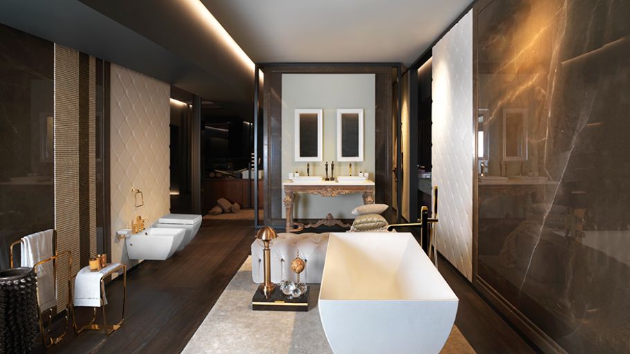 Không gian phòng tắm được xử lý như một spa