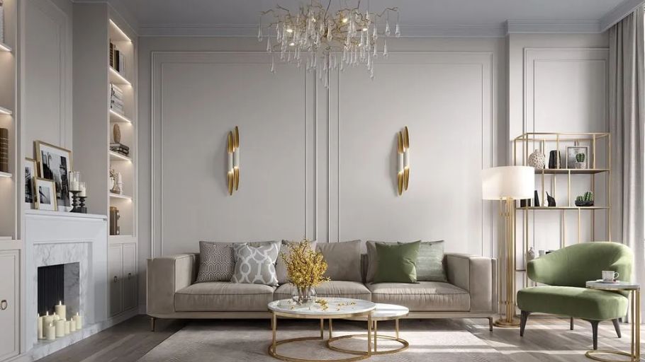 Không gian Neoclassical nhấn mạnh tỷ lệ vàng và sự chuyển tiếp mượt giữa các lớp