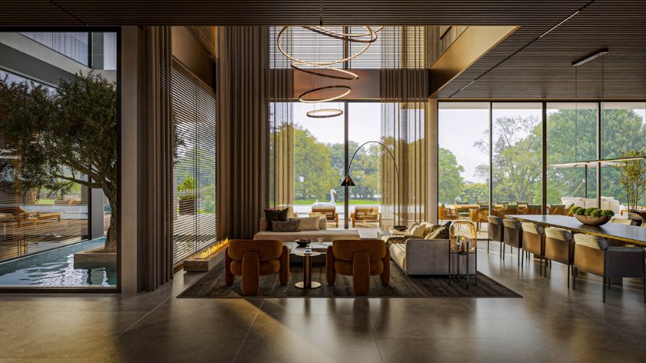 The two open sides are maximized to welcome light and circulate air.
