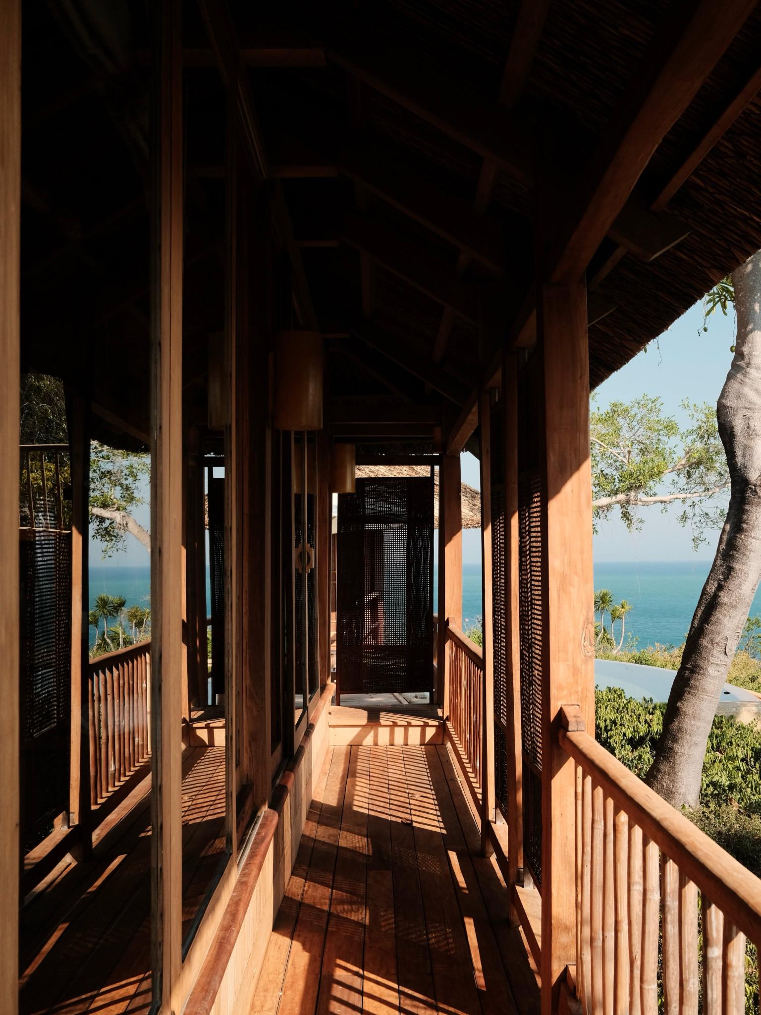The Six Senses beach villa architecture emphasizes sustainability, harmoniously connecting people and landscape