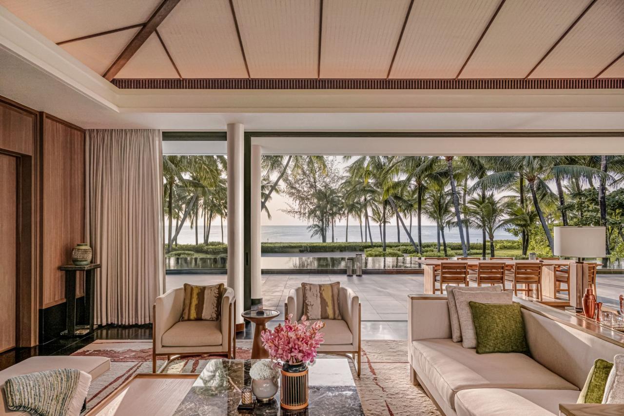 Modern beachfront villa architecture combining premium materials, bringing a luxurious and fashionable beauty
