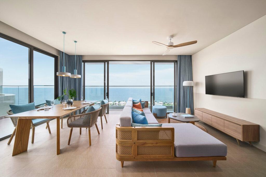 An upscale beachfront villa design with luxurious architecture at Ho Tram