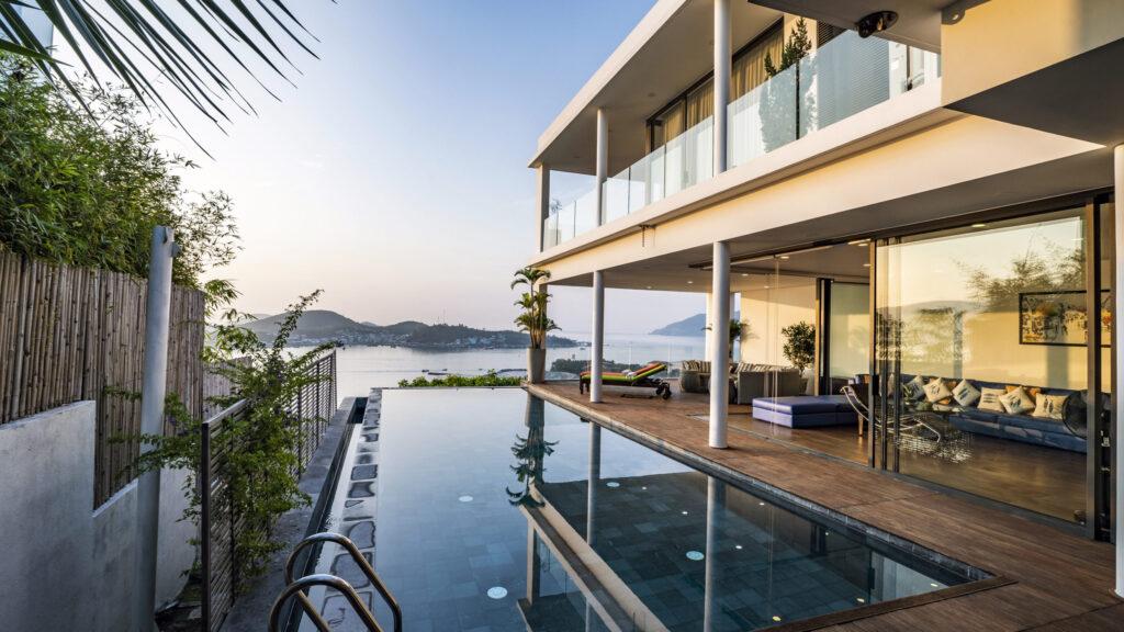A modern beachfront villa design with minimalist forms, refined lines, and an effective connection to nature