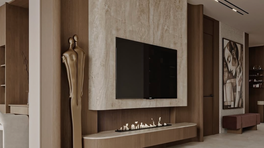 Tone màu đất như nâu ấm, terracotta giúp biệt thự hòa hợp thiên nhiên và phù hợp với xu hướng kiến trúc xanh