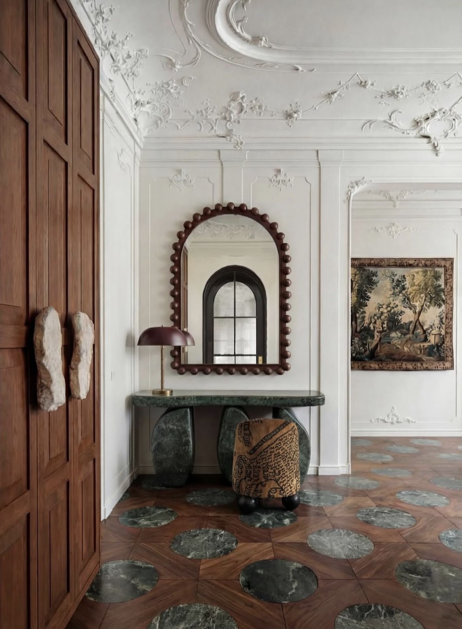 Không gian căn hộ Art Deco hiện đại với nội thất cao cấp, gam màu tương phản và điểm nhấn trang trí đầy nghệ thuật. (Nguồn hình: Internet)