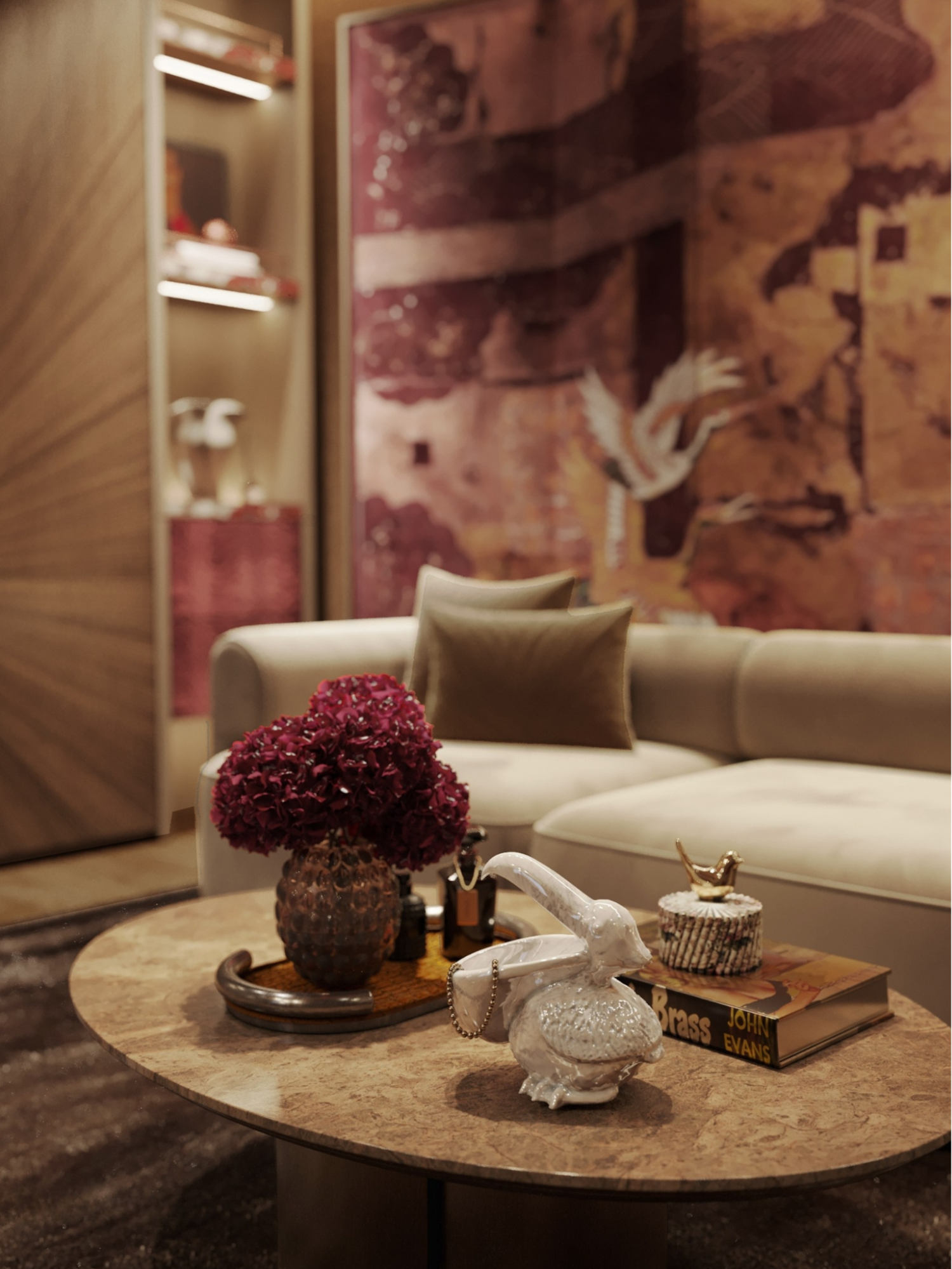 Art Deco sử dụng chất liệu cao cấp như kim loại, kính, gương, gỗ quý, da và nhung để tạo vẻ đẹp sang trọng, tinh tế.