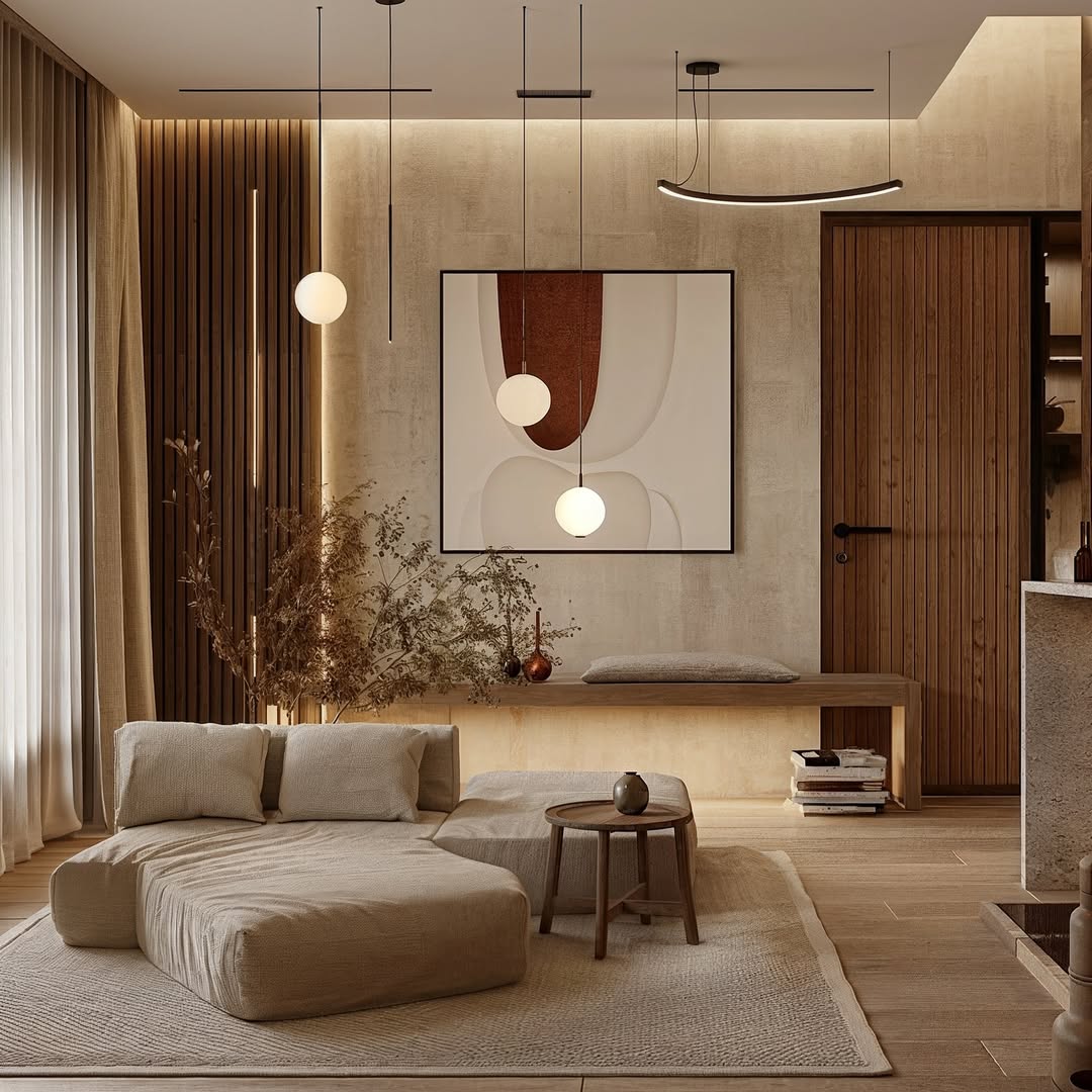 The serene beauty of the Wabi-Sabi philosophy combined with Scandinavian coziness creates a perfect Japandi space.