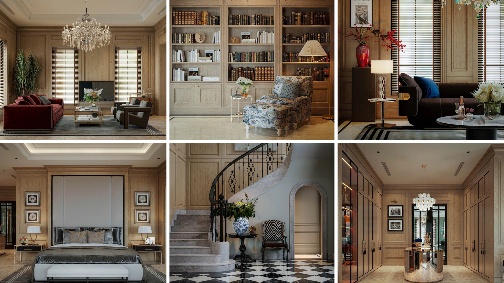 Premium velvet-upholstered furniture combined with marble brings a timeless luxurious living experience.