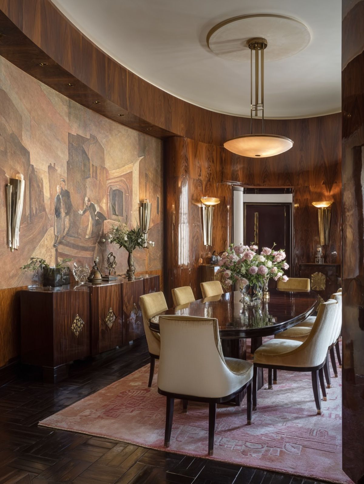 A glossy, seductive beauty echoing the European elite of the 1920s.