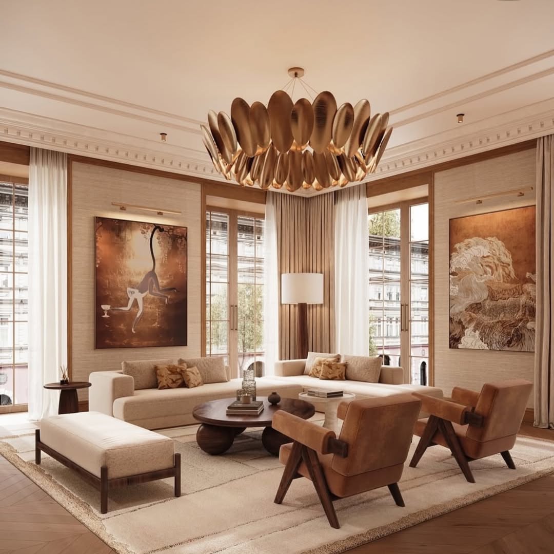 Lighting design turns a Contemporary living room into an impressive visual artwork.