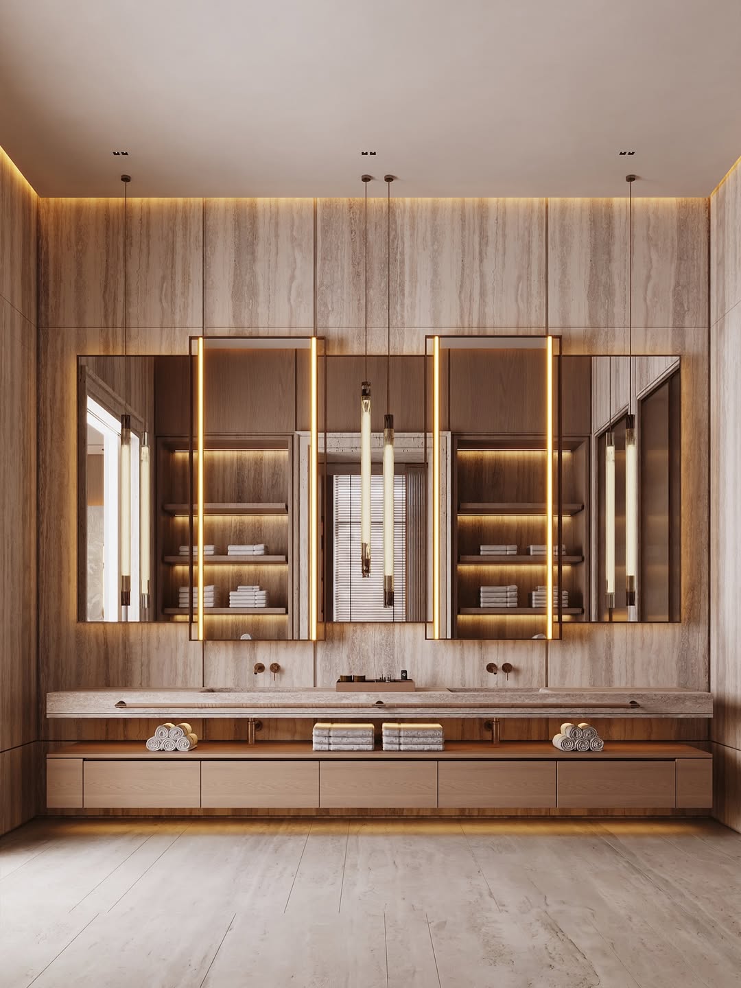 Premium PVD-plated metal details skillfully accent a warm walnut background.