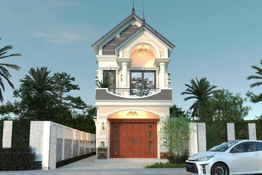 The luxurious, grand beauty of a 6m-facade townhouse villa design rich in Neoclassical style. (Source: Internet)