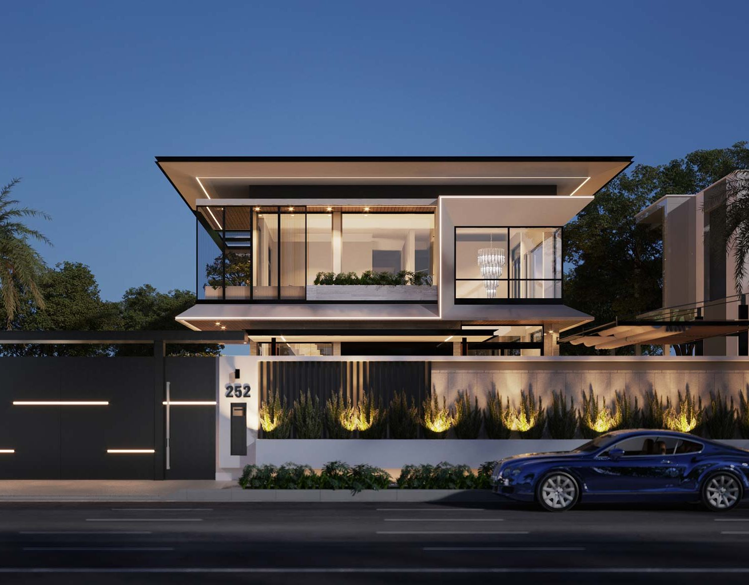 The modern, luxurious, and captivating beauty in an upscale 2-story townhouse villa design (Source: Internet)